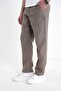 Oversize Fit Side Pocket Elastic Waist Khaki Linen Trousers P 1216 - 4