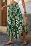 Women's High Waist Elastic Waist Lace-Up Side Open Long Single Jersey Skirt - 3