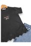 Dar Kalip! Girl's Summer Denim Shorts with Heart Print, Stylish 2-Piece Top and Bottom Set for Ages 3-4-5-6-7-8-9-10 - 4