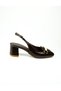 16030 Brown Low Heeled Evening Dress Women's Shoes - 2