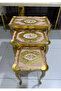 L&M Italian Farnaz Light Pink Wooden Tris Table set
