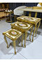 L&M Italian Henza Ivory Wooden Tris Table set - 3