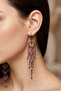 Crystal Ethnic Model Small Heart Earrings 11 Cm.