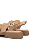 Women's Genuine Leather Mink Heeled Sandals - 5
