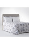 Verona Elegant Garden King Size 100% Aegean Cotton Duvet Cover Set - with Sheets - 4 Pillows Cream-Blue - 3