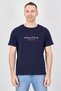 Men Crew Neck Short Sleeve Brand Logo T-Shirt, Navy