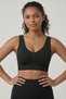 Black thick strap supported padded bustier chest toner - 4