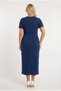 Women's Plus Size Short Sleeve Modal Fabric Dress with Buckle Detail on the Front 5452-26 - 4