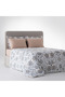 Verona Elegant Garden King Size 100% Aegean Cotton Duvet Cover Set - with Sheets - 4 Pillows Cream-Brown - 3