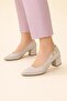6684 Thick Heel Satin Women's Shoes