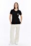 Printed Women's T-Shirt Mushroom Black - 4