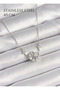 316L Silver Color Zircon Stone Crescent Heart Steel Necklace - 5