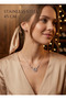 316L Silver Color Zircon Stone Crescent Heart Steel Necklace