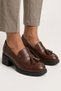 Heeled Genuine Brown Leather Women's Shoes with Pompom Detail, Lightweight Sole, Leather Inside and Out Women's Shoes - 4