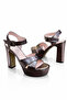 Platinum Color Platformed Evening Shoes 6734 - 5