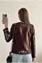 Women's Brown Floral Embroidered Ethnic Jacket - 2