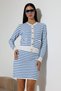 Striped Knitwear Women's Skirt – Soft Textured, Flexible Waist, Comfortable Cut, Casual and Stylish Skirt - 5