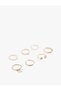 7-Piece Ring Set with Stone and Pearl Detailing - 2