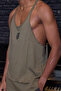 Fast Thin Strap Oversize Tank Top Green - 5