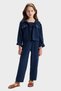 Girl's Soft Textured Tencel Fabric Shirt Jacket and Loose Pants Set
