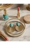 Gold Color Natural Stone Look Turquoise Earrings Large Size Stylish Design Non-Tarnish Coating First Quality - 4