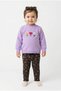 Baby Girl Cotton Tracksuit Set with Hair Bandana, Two Thread Comfortable Fit - 4