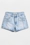 Women's Ice Color 4S6-3 Mom Fit Pocket Detailed Comfort Fabric Denim Shorts