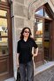 Polo Collar Short Sleeve Cardigan Black - 2