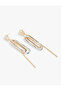 Chain Detailed Dangle Geometric Earrings - 2