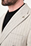 Striped Slim Fit Wide Collar Double Breasted Men's Suit Stone - 45460.26Y - 2
