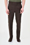 Straight Slim Fit Belt Buckle 100% Linen Men's Trousers Dark Brown - 38352.26Y - 3