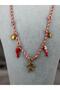 Sea-Themed Red Necklace with Fish Figure and Shell and Coral Detail, Summer Trend Necklace - 2