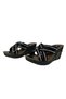 , Black Stone Heeled Women's Slippers High Sole Slippers - 4