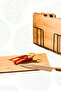 Luxury Bamboo Cutting Board Set with Metal Stand, 4 Pieces, Natural (20X30X5.5 cm) - 4