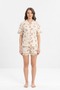 Women's Short Sleeve Shorts Pajama Set Buttoned Cutebear 7518 - 4