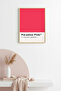 Natural Wood Framed Retro Painting - Pastel Pink |   Huhu2465 - Single Table Natural Wood Frame