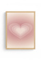Natural Wood Framed Retro Heart Painting - Romantic Abstract Pattern |   Huhu2821 - 2