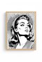 Natural Wood Framed Graphic Portrait Painting - Vintage Style |   Huhu1903 - Single Table Natural Wood Frame - 2