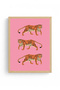 Natural Wooden Framed Tiger Patterned Painting - Safari Animals |   Huhu2846 - Single Table Natural Wood Frame - 2