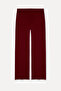 Women's Burgundy Cropped Flare Fit Pants - 6