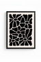 Natural Wood Framed Retro Painting - Black and White Abstract Pattern |   Huhu2212 - 2