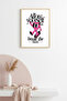 Natural Wood Framed Retro Pop Art Painting - Break the Rules Fun Design |   Huhu2813 - Single Table Natural Wood Frame