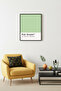 Black Wood Framed Retro Painting - Pastel Green Tones Abstract Wall Decor |   Huhu2070 - Single Table Black Frame