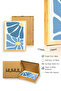 Natural Wood Framed Retro Floral Painting - Abstract Blue Flower Pattern |   Huhu2679 - Single Table Natural Wood Frame - 3