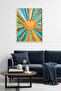 Natural Wood Framed Sunlight Patterned Painting - Vibrant Tones |   Huhu2034