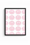 Natural Wooden Framed Retro Painting - Cheerful Smiley Face Pattern |   Huhu2594 - 2