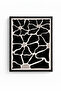 Natural Wood Framed Retro Abstract Painting - Organic Pattern |   Huhu2216 - 2