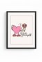 Black Wooden Framed Retro Heart Painting - Self Love Pink |   Huhu2492 - Single Table Black Frame - 2