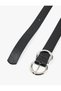Faux Leather Belt with Metal Buckle - 3
