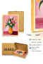 Natural Wood Framed Floral Pattern Painting - Vibrant Colors |   Huhu1976 - Single Table Natural Wood Frame - 3